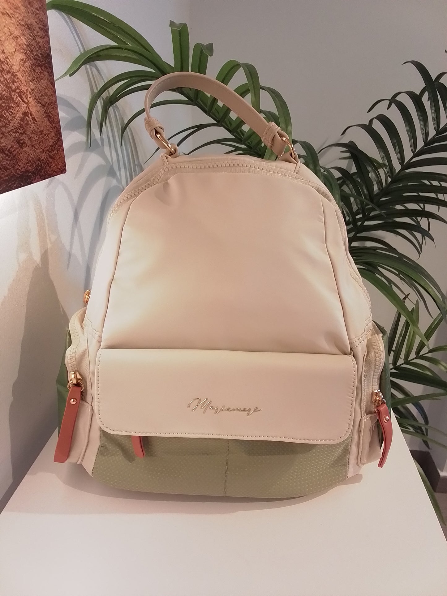 MOVER VERDE/CREMA MOCHILA MARIAMARE